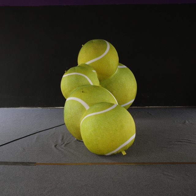 Custom Giant Inflatable Advertising Tennis Sports Ball Balloon Sphere with Built-In Fan for Event Festival Party Decor