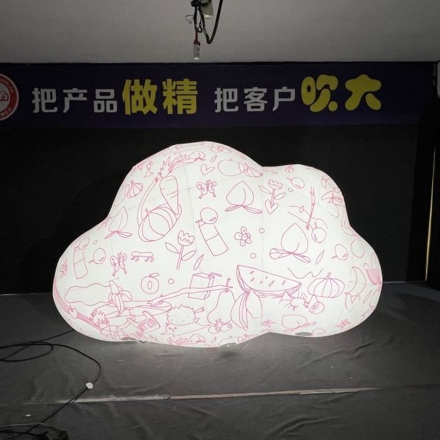 Inflatable Huge Cloud Balloon with LED Lighting  Indoor/Outdoor Use Oxford Cloth Material for Ceiling Decoration