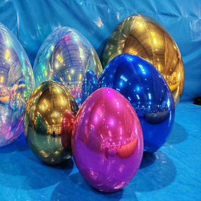 Inflatable Mirror Egg Sphere PVC Large Reflective Mirror Balloon Big Shiny Ball for Disco Christmas Wedding Party Events Decor