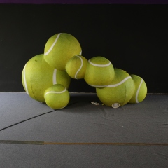 Custom Giant Inflatable Advertising Tennis Sports Ball Balloon Sphere with Built-In Fan for Event Festival Party Decor