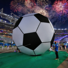 Giant Lighting Inflatable Soccer Inflatable Football Balloon for Fan Zone Event Decoration