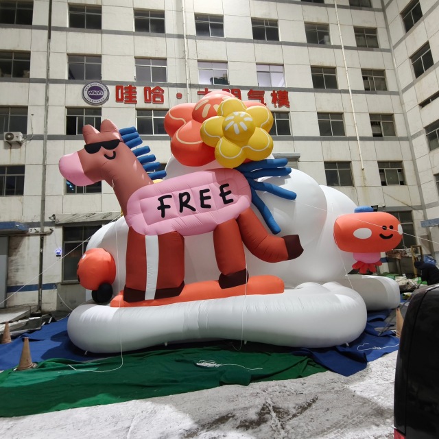 Customize Inflatable Cartoon Horses Inflatable Cartoon Horse Shopping Mall Advertising Decoration