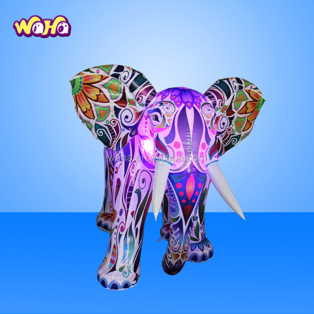 Customized Giant Led Inflatable Elephant Mascot Decoration