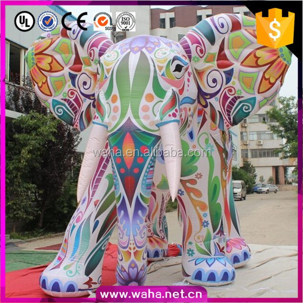 Customized Giant Led Inflatable Elephant Mascot Decoration