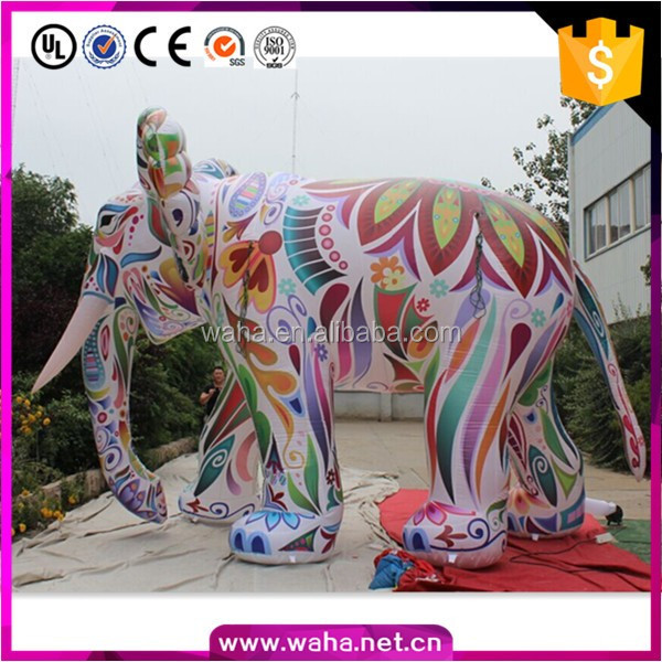 Customized Giant Led Inflatable Elephant Mascot Decoration