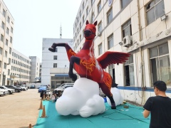 Cartoon Inflatable Horse Balloon Carnival Advertising Cloud Model with Wings for Decorative Purpose