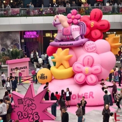 Festive Inflatable Red Horse Mascot Customized Cartoon Animal for Festival square Decoration