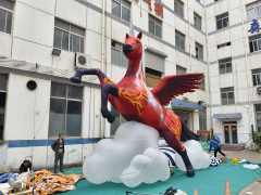 Cartoon Inflatable Horse Balloon Carnival Advertising Cloud Model with Wings for Decorative Purpose