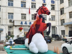 Cartoon Inflatable Horse Balloon Carnival Advertising Cloud Model with Wings for Decorative Purpose