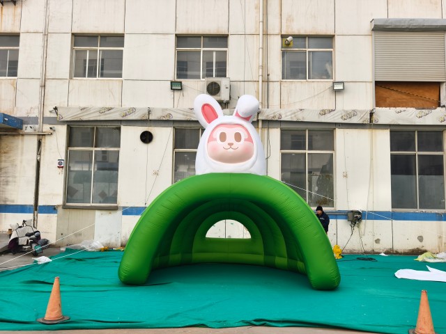 Customizable Inflatable Cube Rabbit Activity Shelter, Oxford Material, Hair Dryer, Digital Printing, Outdoor Party