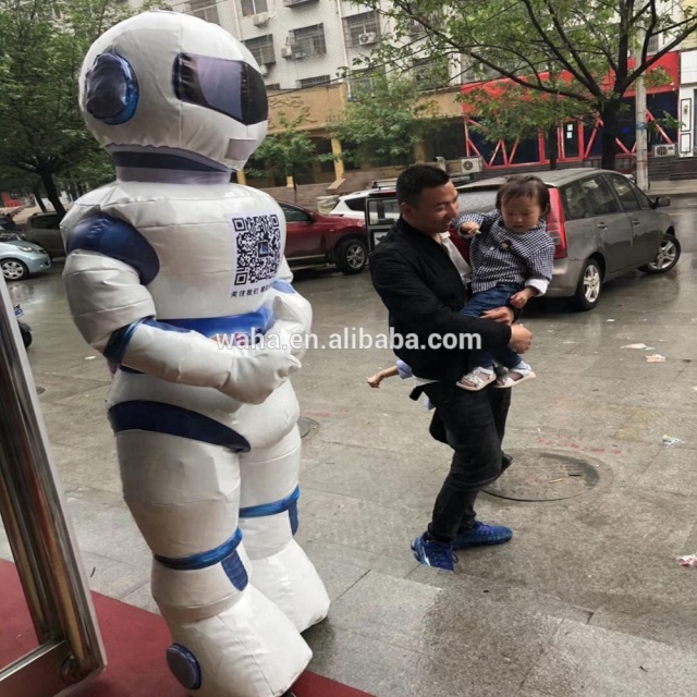 Robot Moving Costume PVC Inflatable Advertising Mascot Cartoon Inflatable Costume for Party or Event Comes With a Blower