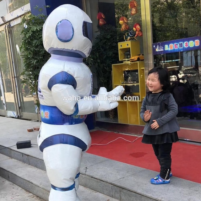 Robot Moving Costume PVC Inflatable Advertising Mascot Cartoon Inflatable Costume for Party or Event Comes With a Blower