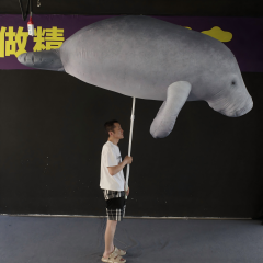 OEM Custom Inflatable Manatee Puppet on Pole, Commercial Grade Advertising Inflatable for Performance