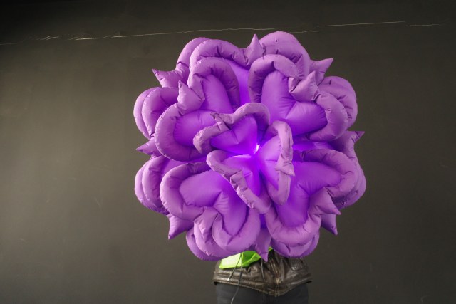 Giant Inflatable Purple Flower Backpack with LED, Durable Art Installation Inflatable for Event