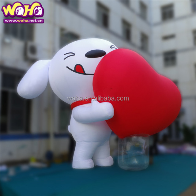Customized 5m Red Giant Inflatable Dog Balloon PVC Oxford Material LED Lamp Inflatable Light Party Promotion Includes Blower for Stage Decoration&Commercial display & exhibition&Parade