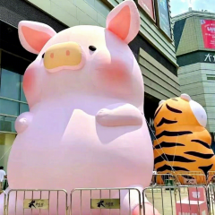 5m Lighting  Inflatable pink Pig for Stage Decoration&Commercial display & exhibition&Parade