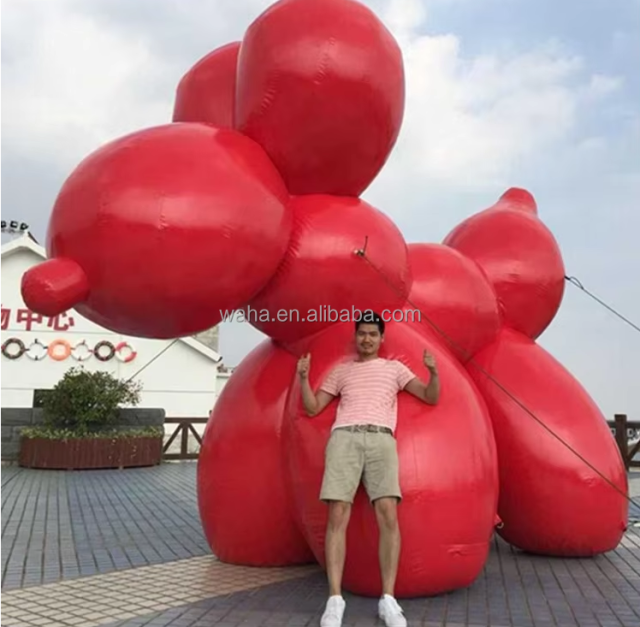 Customized 5m Red Giant Inflatable Dog Balloon PVC Oxford Material LED Lamp Inflatable Light Party Promotion Includes Blower for Stage Decoration&Commercial display & exhibition&Parade