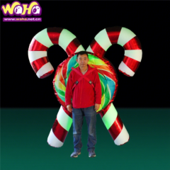 Giant Inflatable Candy Cane Costume for Adults Durable Christmas Decorations Blower Accessory Indoor/Outdoor Use Oxford/PVC