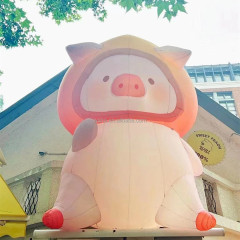 5m Lighting  Inflatable pink Pig for Stage Decoration&Commercial display & exhibition&Parade