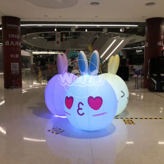 Inflatable Rabbit with Lighting Inflatable Rabbit Mascot Cartoon Festival Decoration for Stage Decoration&Commercial display & exhibition&Parade