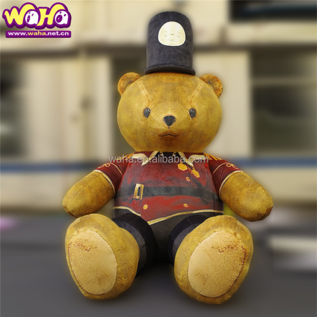 Short Plush Sitting Inflatable Bear Balloon with Oxford Cloth CE Certified Built-In Fan for Indoor/Outdoor Event Decoration for Stage Decoration&Commercial display & exhibition&Parade