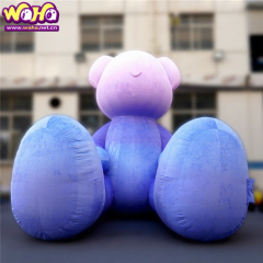 Short Plush Sitting Inflatable Bear Balloon with Oxford Cloth CE Certified Built-In Fan for Indoor/Outdoor Event Decoration for Stage Decoration&Commercial display & exhibition&Parade