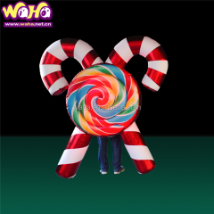 Giant Inflatable Candy Cane Costume for Adults Durable Christmas Decorations Blower Accessory Indoor/Outdoor Use Oxford/PVC