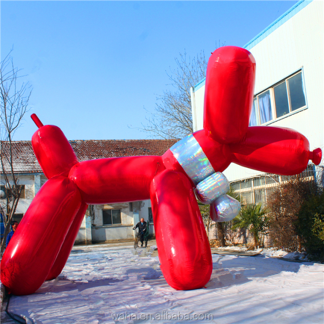 Customized 5m Red Giant Inflatable Dog Balloon PVC Oxford Material LED Lamp Inflatable Light Party Promotion Includes Blower for Stage Decoration&Commercial display & exhibition&Parade