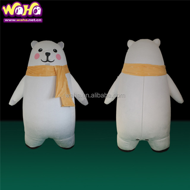 Short Plush Sitting Inflatable Bear Balloon with Oxford Cloth CE Certified Built-In Fan for Indoor/Outdoor Event Decoration for Stage Decoration&Commercial display & exhibition&Parade