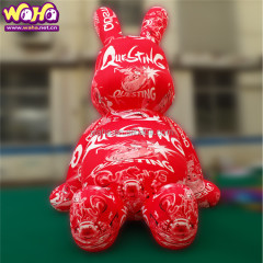 Inflatable Rabbit the God of Wealth for Chinese New Year Parade