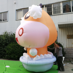 Logo Printing Inflatable Cow With Bathtub Inflatable Cow Promote Displayer for Stage Decoration&Commercial display & exhibition&Parade