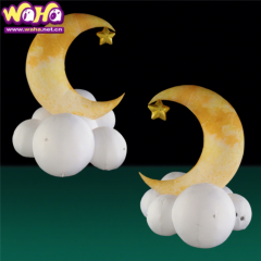 Giant Inflatable Cloud & Moon Star Model with LED Lights 8-10ft Dimensions Oxford/PVC Material CE Certified Indoor/Outdoor Use