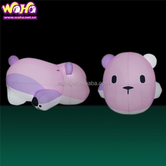 Short Plush Sitting Inflatable Bear Balloon with Oxford Cloth CE Certified Built-In Fan for Indoor/Outdoor Event Decoration for Stage Decoration&Commercial display & exhibition&Parade