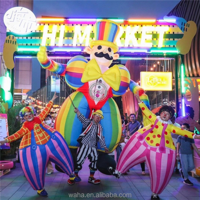 Best Selling WAHA Brand Wedding Event Decoration Inflatable Customized Red and White Lotus Flower 6m Built-In Fan OEM