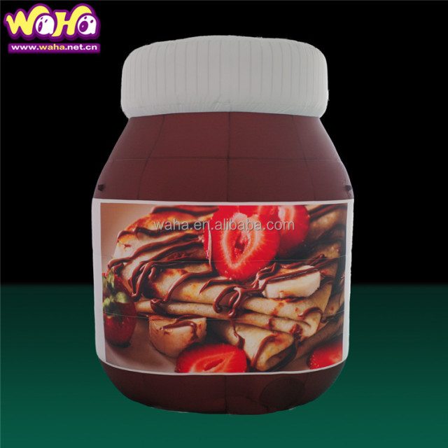 Most Popular Inflatable Nutella Jar Balloon with Digital Printing for Promotion PVC Material Customized Color