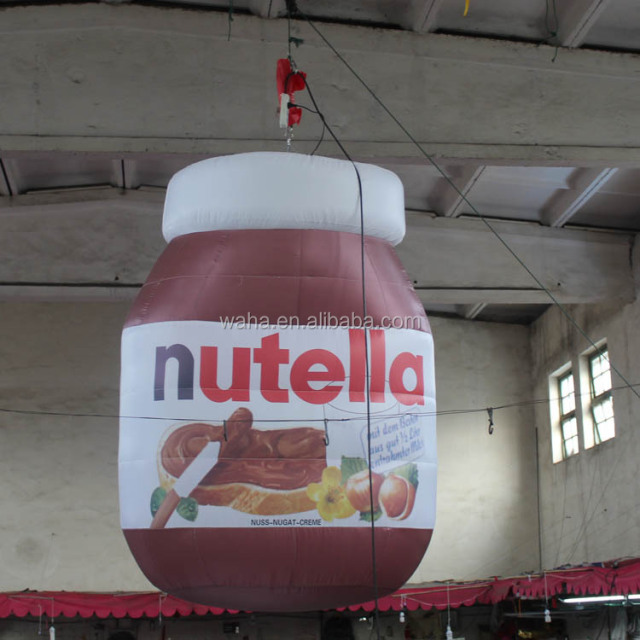 Most Popular Inflatable Nutella Jar Balloon with Digital Printing for Promotion PVC Material Customized Color