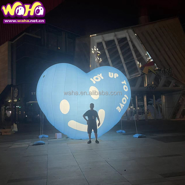 Holiday Outdoor Inflatable Red Heart PVC for Wedding Parties Tent Balloon Model with Complimentary Blower Valentine Decoration