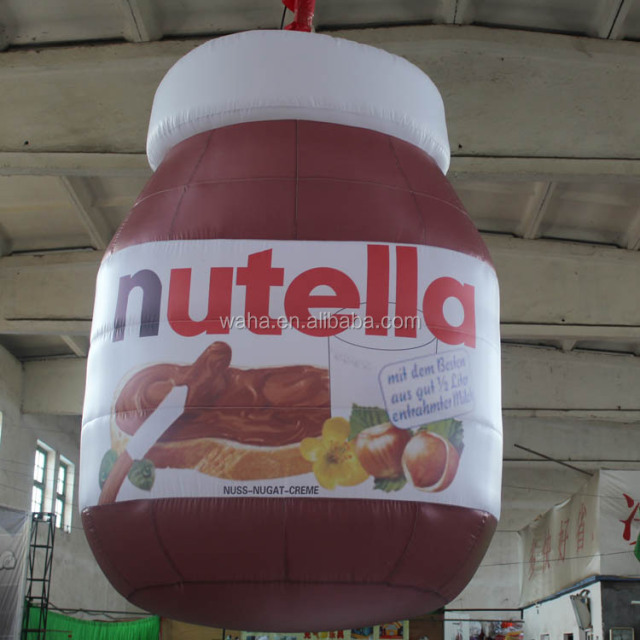 Most Popular Inflatable Nutella Jar Balloon with Digital Printing for Promotion PVC Material Customized Color