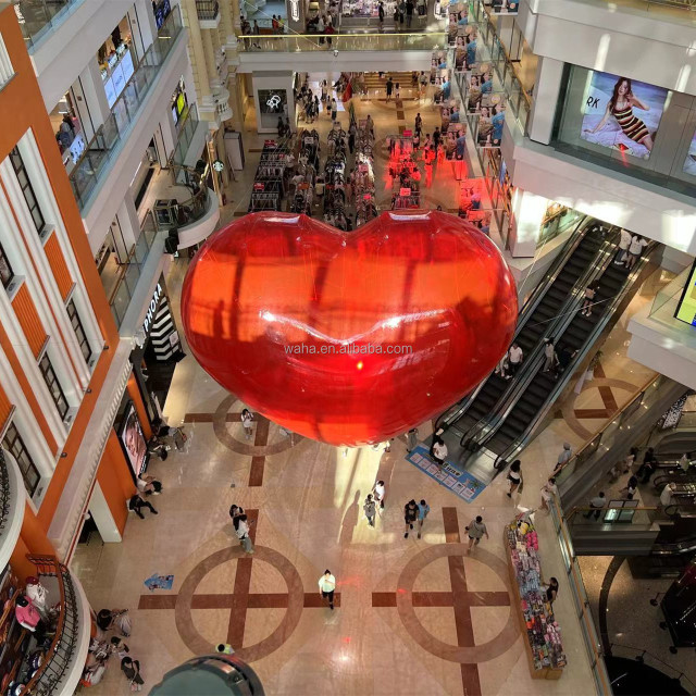 Holiday Outdoor Inflatable Red Heart PVC for Wedding Parties Tent Balloon Model with Complimentary Blower Valentine Decoration