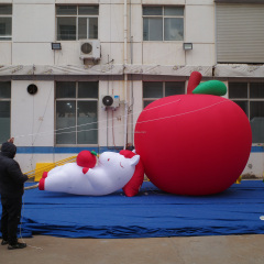 Customized Red Apple Inflatable Fruit Model with Horse for Outdoor Decorations & Advertising