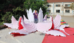 Best Selling WAHA Brand Wedding Event Decoration Inflatable Customized Red and White Lotus Flower 6m Built-In Fan OEM