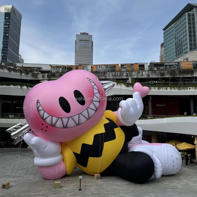 Holiday Outdoor Inflatable Red Heart PVC for Wedding Parties Tent Balloon Model with Complimentary Blower Valentine Decoration