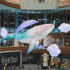 Giant Doctor Dolphin Inflatable Balloon LED Lights Digital Customized Color Includes Blower for Outdoor Events Promotions