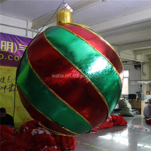 Colorful Inflatable Giant Christmas Balloon Ball Air Pump Thermal Transfer Printing Waha Brand