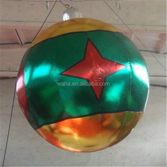 Colorful Inflatable Giant Christmas Balloon Ball Air Pump Thermal Transfer Printing Waha Brand