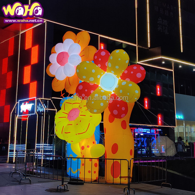 New Design Fancy Quality Flower Decoration ,inflatable Led Lighting Flower Balloon for Event Decoration