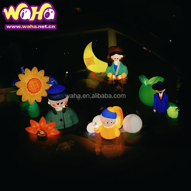 Amusement Park Inflatable Cartoon Candy Arches Advertising Archway with Digital Printing Customized Color & Size LED Lights