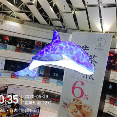 Giant Doctor Dolphin Inflatable Balloon LED Lights Digital Customized Color Includes Blower for Outdoor Events Promotions