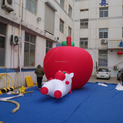 Customized Red Apple Inflatable Fruit Model with Horse for Outdoor Decorations & Advertising