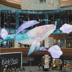 Giant Doctor Dolphin Inflatable Balloon LED Lights Digital Customized Color Includes Blower for Outdoor Events Promotions